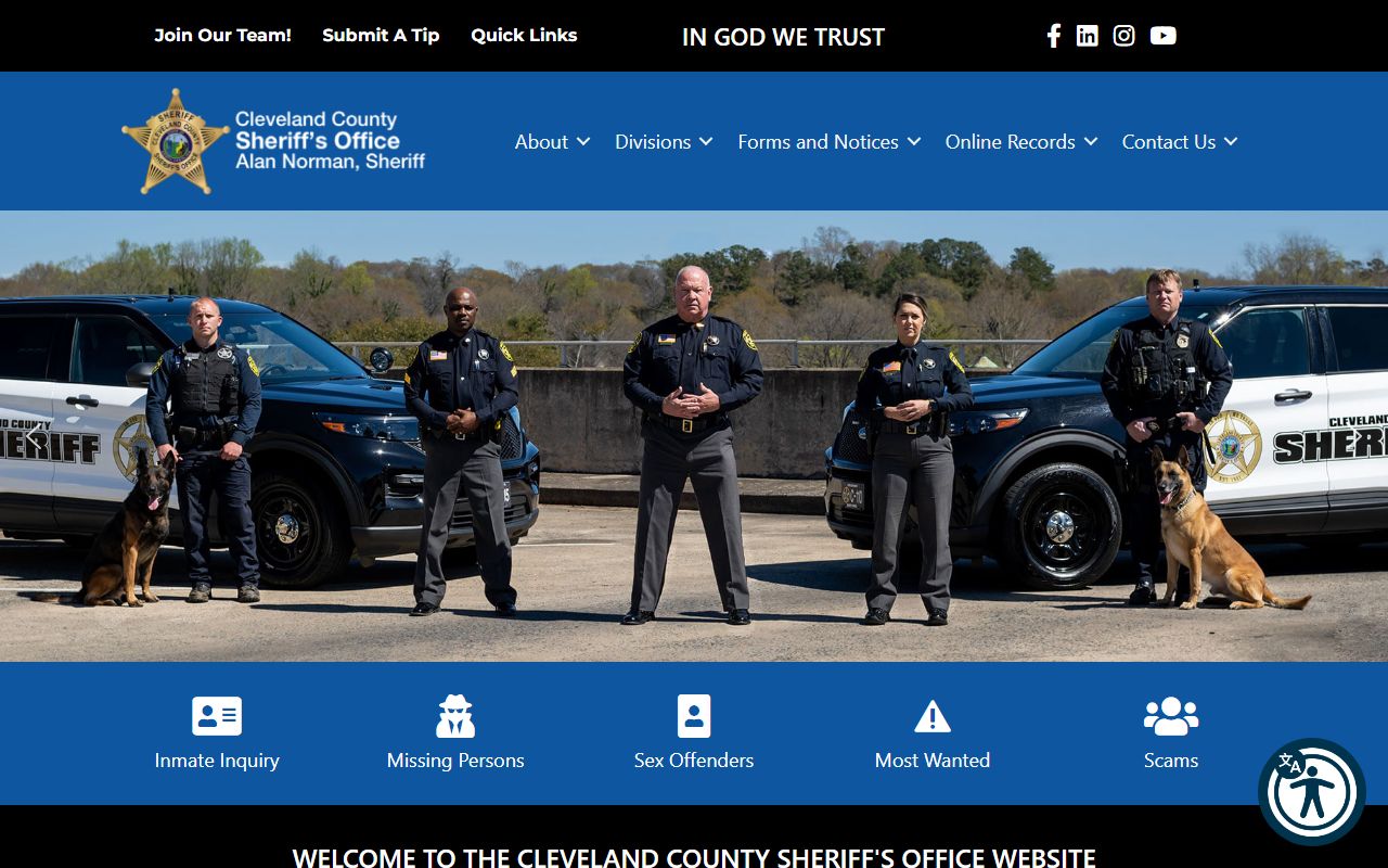 Cleveland County arrest records and Sheriff court charge records