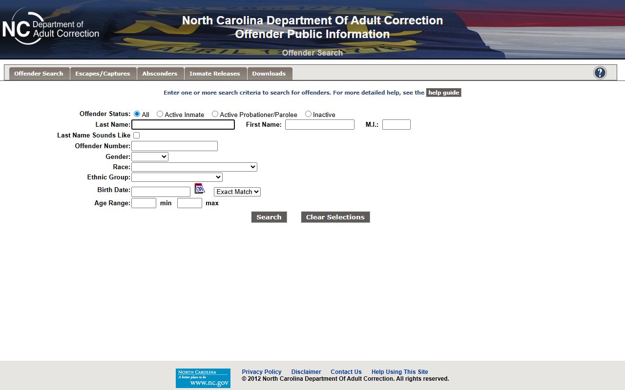 Cleveland County arrest records NC DAC offender charge lookup