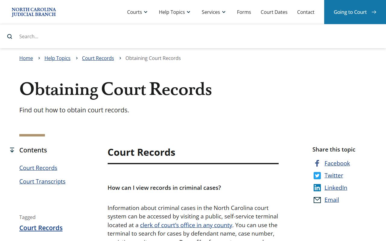 Cleveland County court records official access instructions