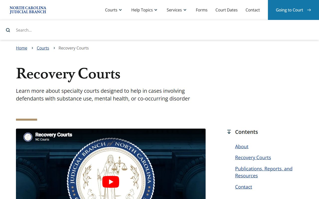 Cleveland County District Court recovery courts information