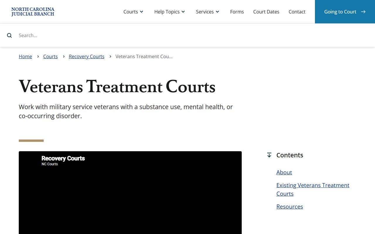 Cleveland County District Court veterans treatment court information