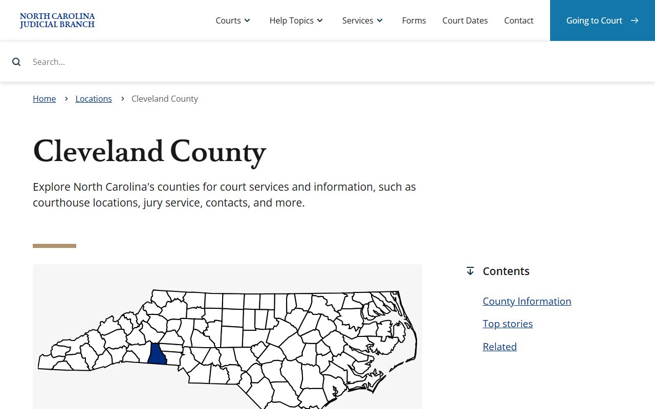 Cleveland County court records Judicial Branch landing page