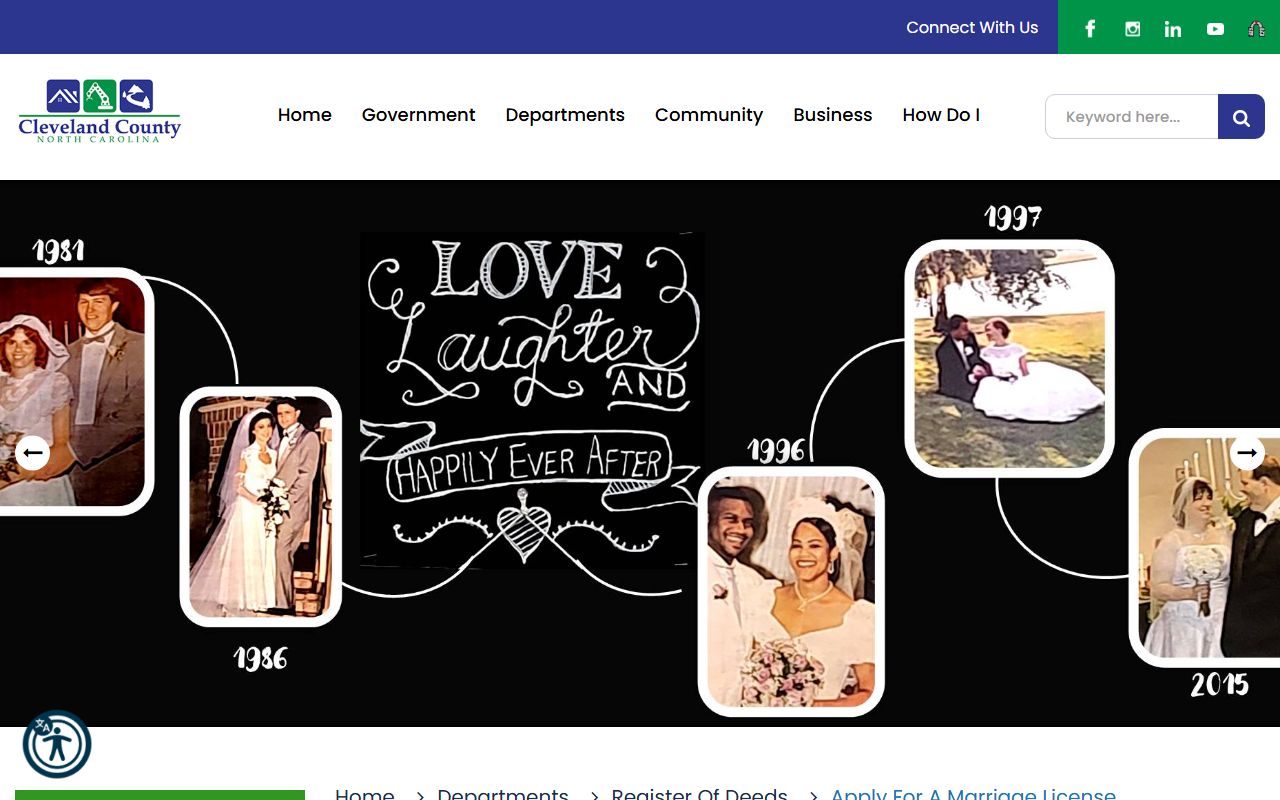 Cleveland County marriage records marriage license requirements