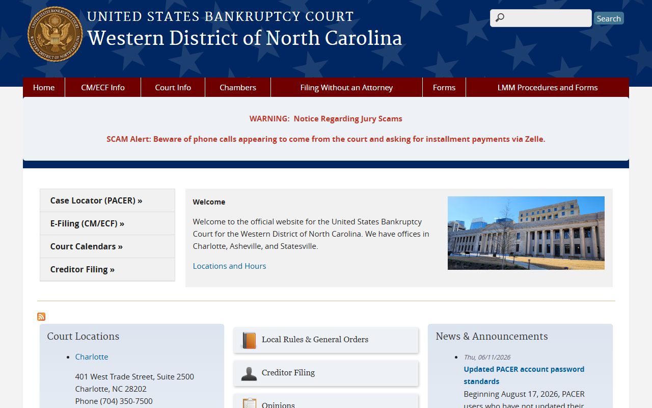 Cleveland County probate records U.S. Bankruptcy Court Western District
